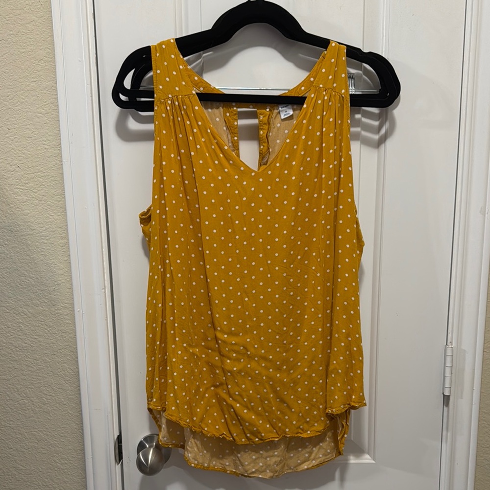 Yellow Polka Dot Sleeveless Top